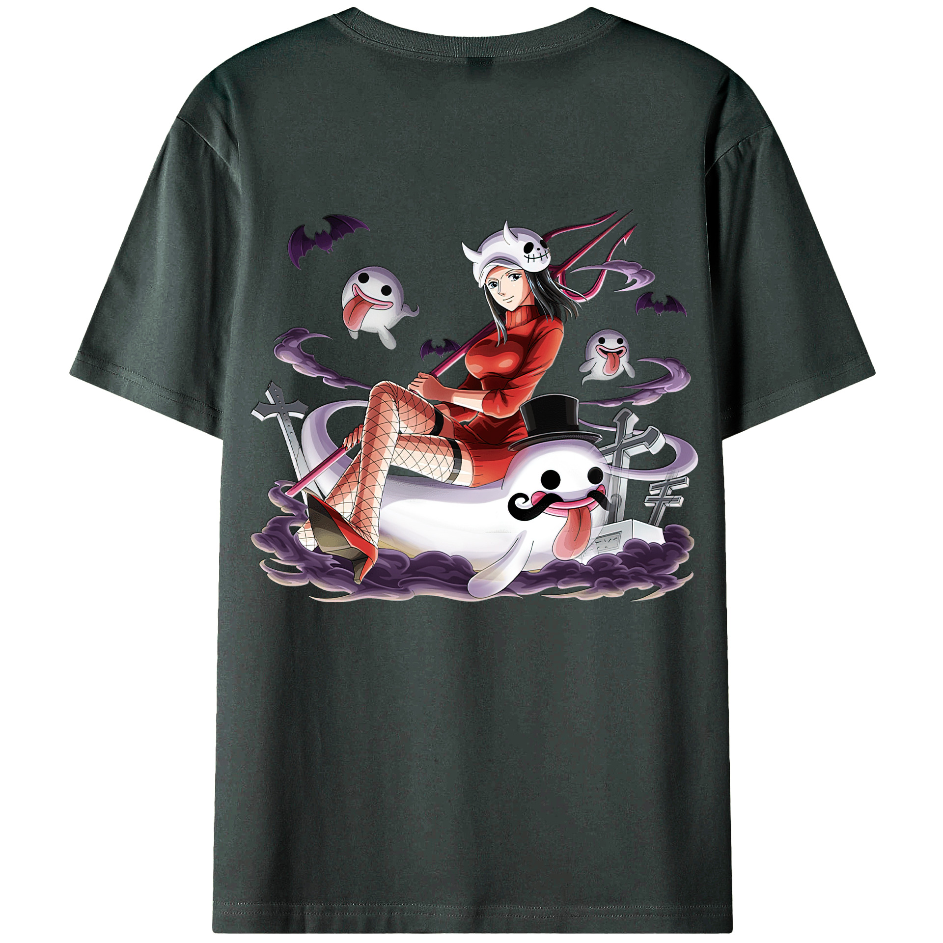 ワンピース ニコ・ロビン ONE PIECE Nico Robin 綿100％ メンズ半袖Tシャツ（バックプリント） 通気性